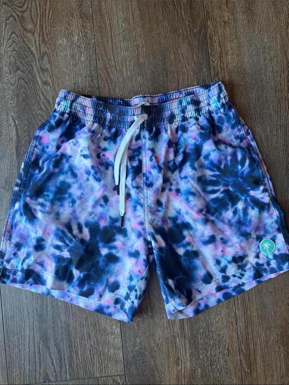 ZYIA Men's Tie-Dye Swim Trunks - Blue & Pink